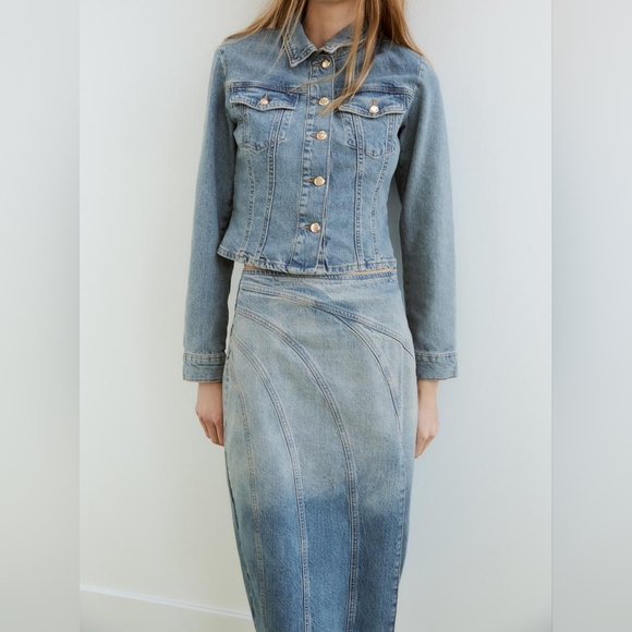 Zara Jackets & Blazers - ZARA FITTED DENIM JACKET 1975 STYLE